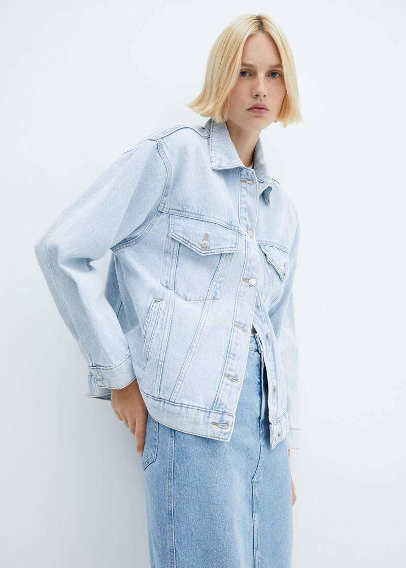 Blouson jean oversize -  Femme | Mango France | MANGO (FR)