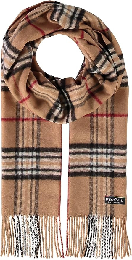 FRAAS Plaid Cashmink Scarf for Men Women - Made in Germany Camel | Amazon (US)