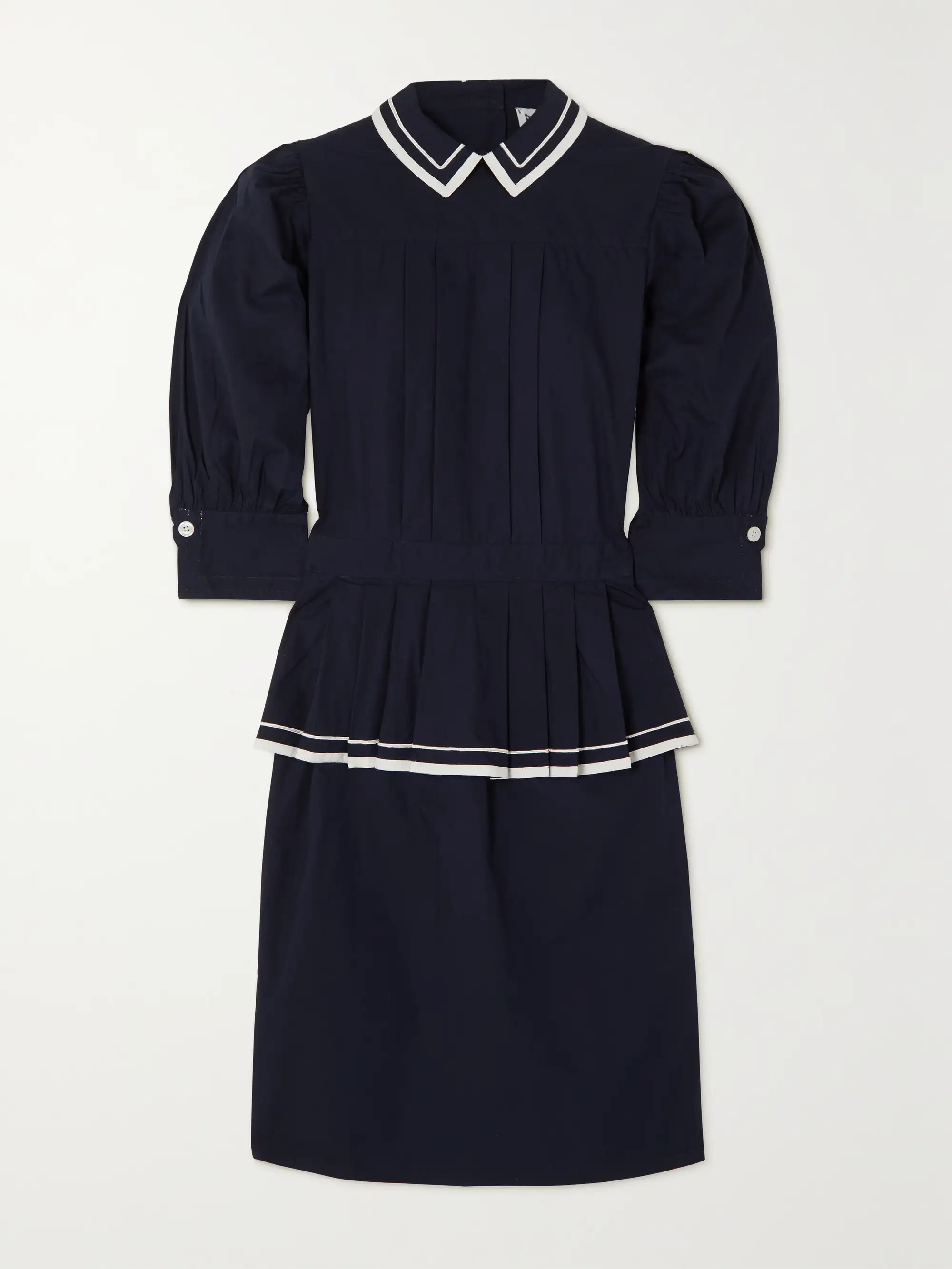 Rilke pleated cotton-poplin peplum dress | NET-A-PORTER (US)
