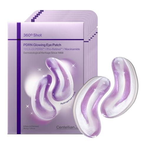 CENTELLIAN 24 360 Shot PDRN Glowing Eye Patch (6 Sets, 12ea) – Instant Depuffing & Dark Circle Revitalizing Hydrogel Under Eye Patches with PDRN, Retinol & Glutathione, Cooling Eye Bags Treatment | Amazon (US)