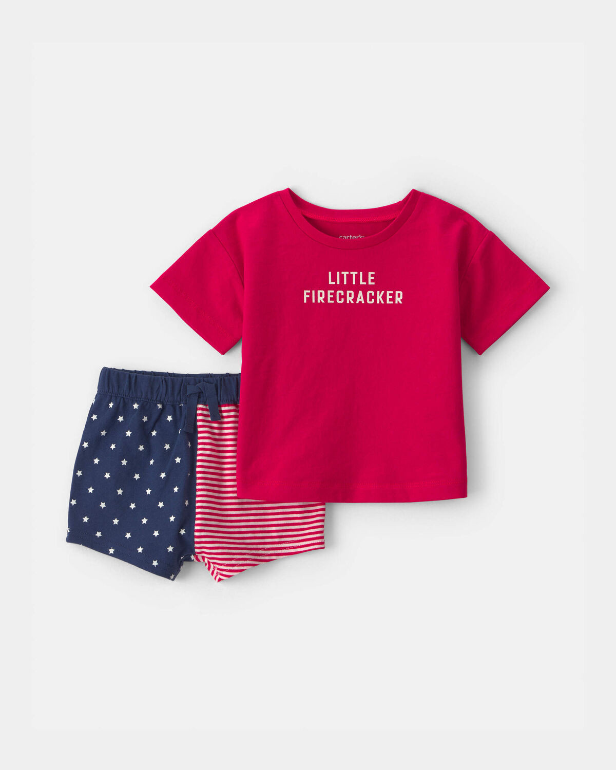 Baby 2-Piece 'Little Firecracker' Top & Short Set - Red/Navy Blue | Carter's | Carter's Inc