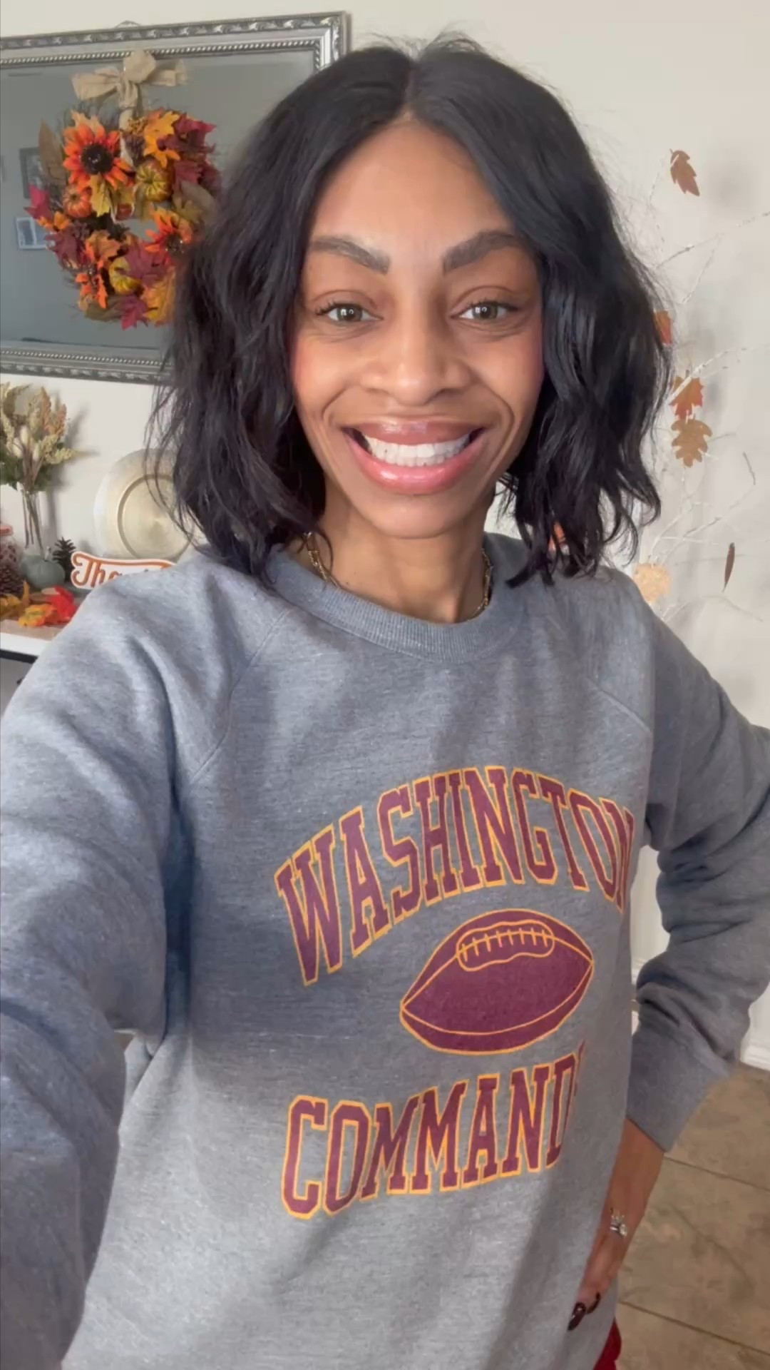 I’m game-day ready 🏈💛❤️
Keeping it simple for the BIG matchup — Commanders vs Cowboys!
Wearing my favorite Washington Commanders sweatshirt (size M), a burgundy romper (size S), and the comfiest slippers to cheer from home 🏠✨

Are you team Commanders or Cowboys? Comment below! 👇
Shop my cozy game-day look on my LTK 💛❤️

#LTKStyle #LTKGameDay #CommandersNation #GameDayOutfit #FallStyle #LTKFall #CozyStyle #TheSouthernBargainBabe


#LTKFindsUnder100 #LTKOver40 #LTKStyleTip