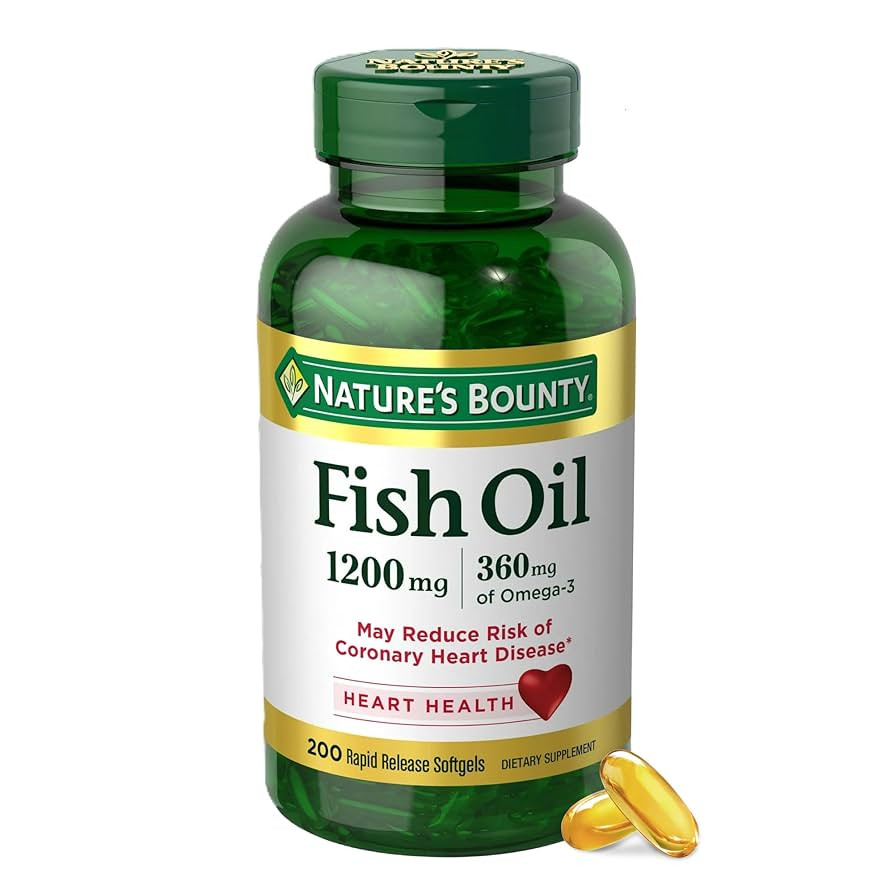 Nature's Bounty Fish Oil Omega 3 Supplements - Supports Heart Health, 1200 Mg Fish Oil, Omega-3, ... | Amazon (US)