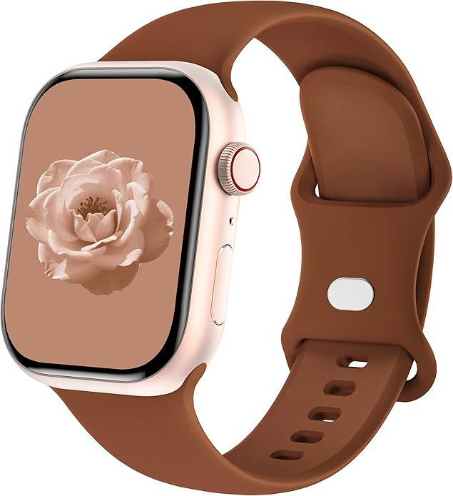 Silicone Band Compatible with Apple Watch 41mm 38mm 40mm 46mm 45mm 42mm 44mm, Replacement Sport S... | Amazon (US)