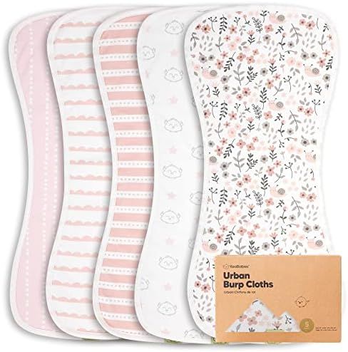 5-Pack Organic Burp Cloths for Baby Boys and Girls - Ultra Absorbent Burping Cloth, Burp Clothes,... | Amazon (US)