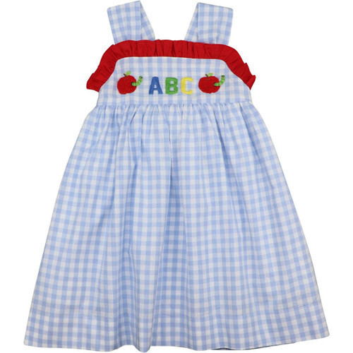 Blue Check ABC Apple Dress | Cecil and Lou
