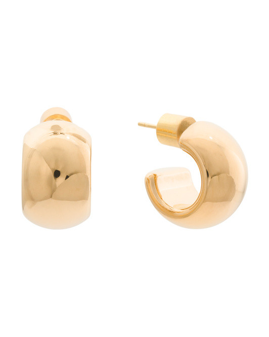 Made In Italy 14k Gold Chubby Huggie Hoop Earrings | TJ Maxx