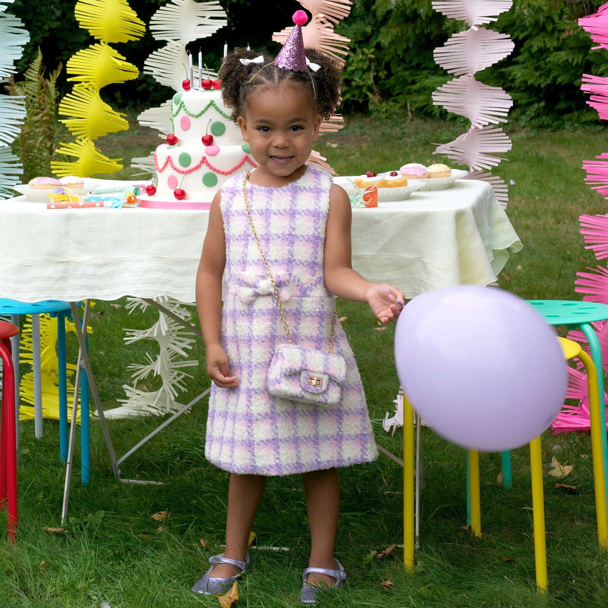 Purple Tweed Dress | Rachel Riley