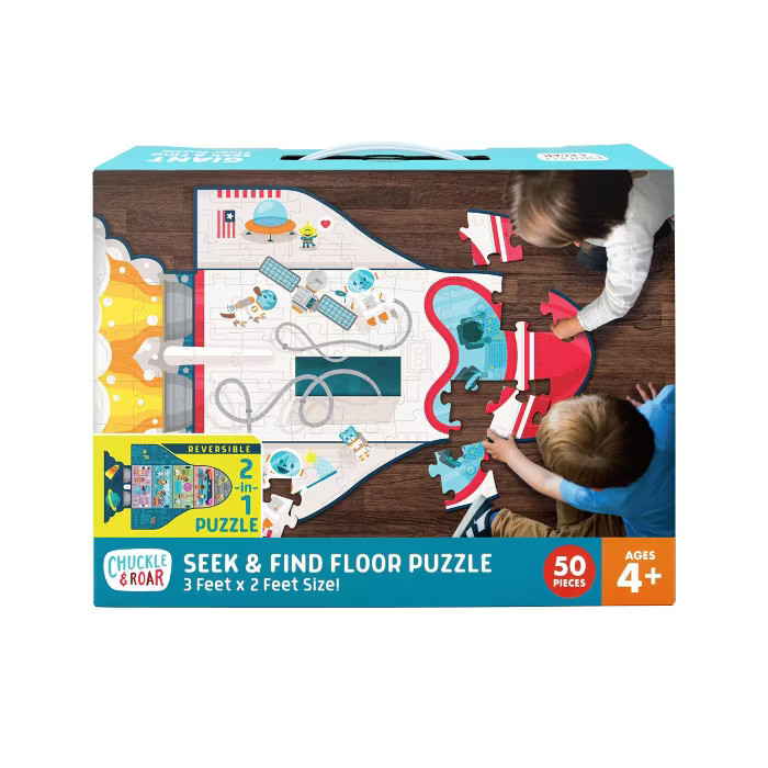 Chuckle & Roar Giant Rocket Shaped Floor Jigsaw Puzzle | Target