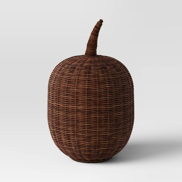 Tall Woven Rattan Wicker Pumpkin Dark - Threshold™ | Target