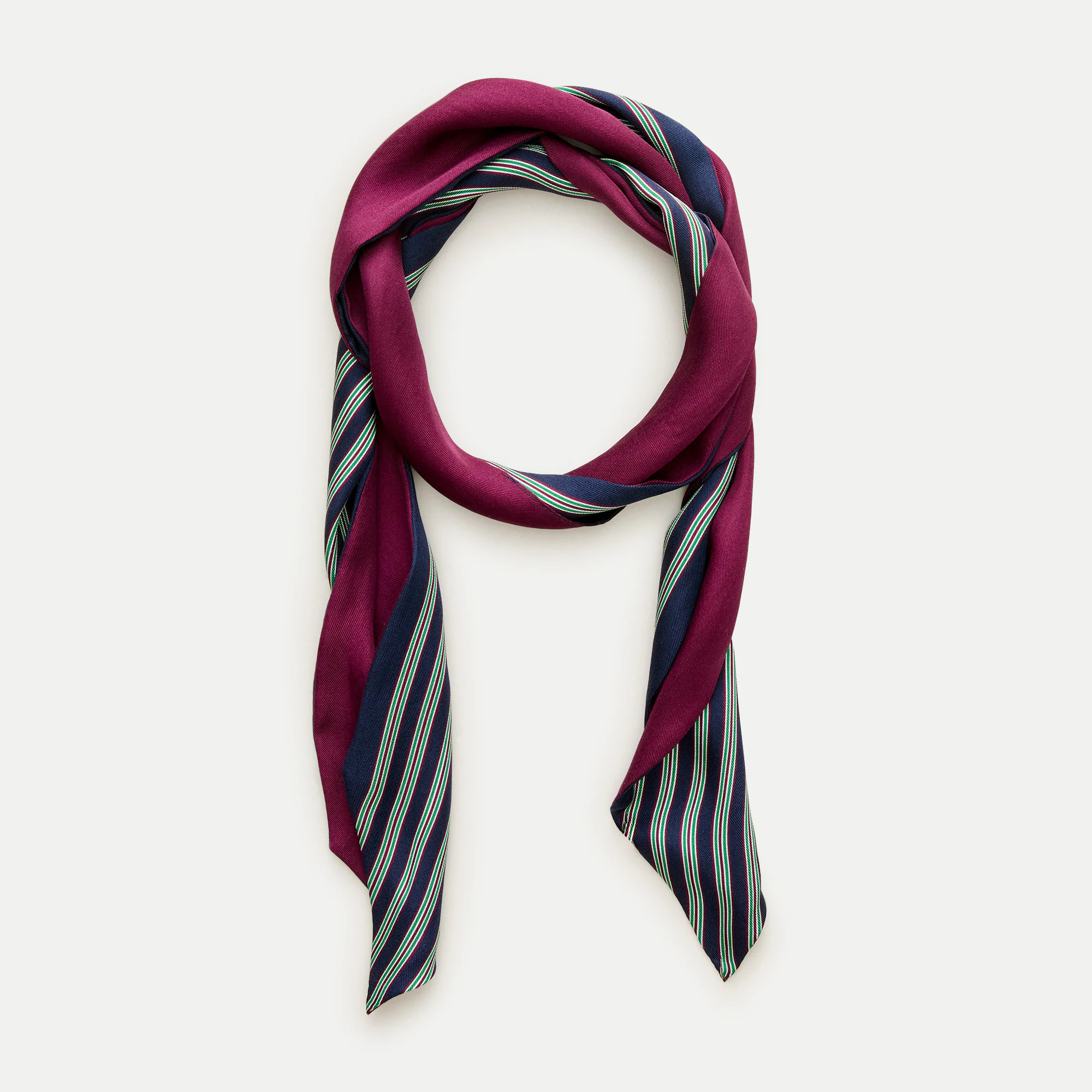 Skinny silk scarf in stripe | J. Crew US