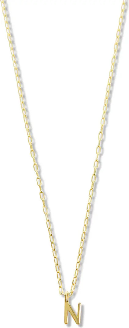 Initial Pendant Sterling Silver Paper Clip Chain Necklace | Nordstrom