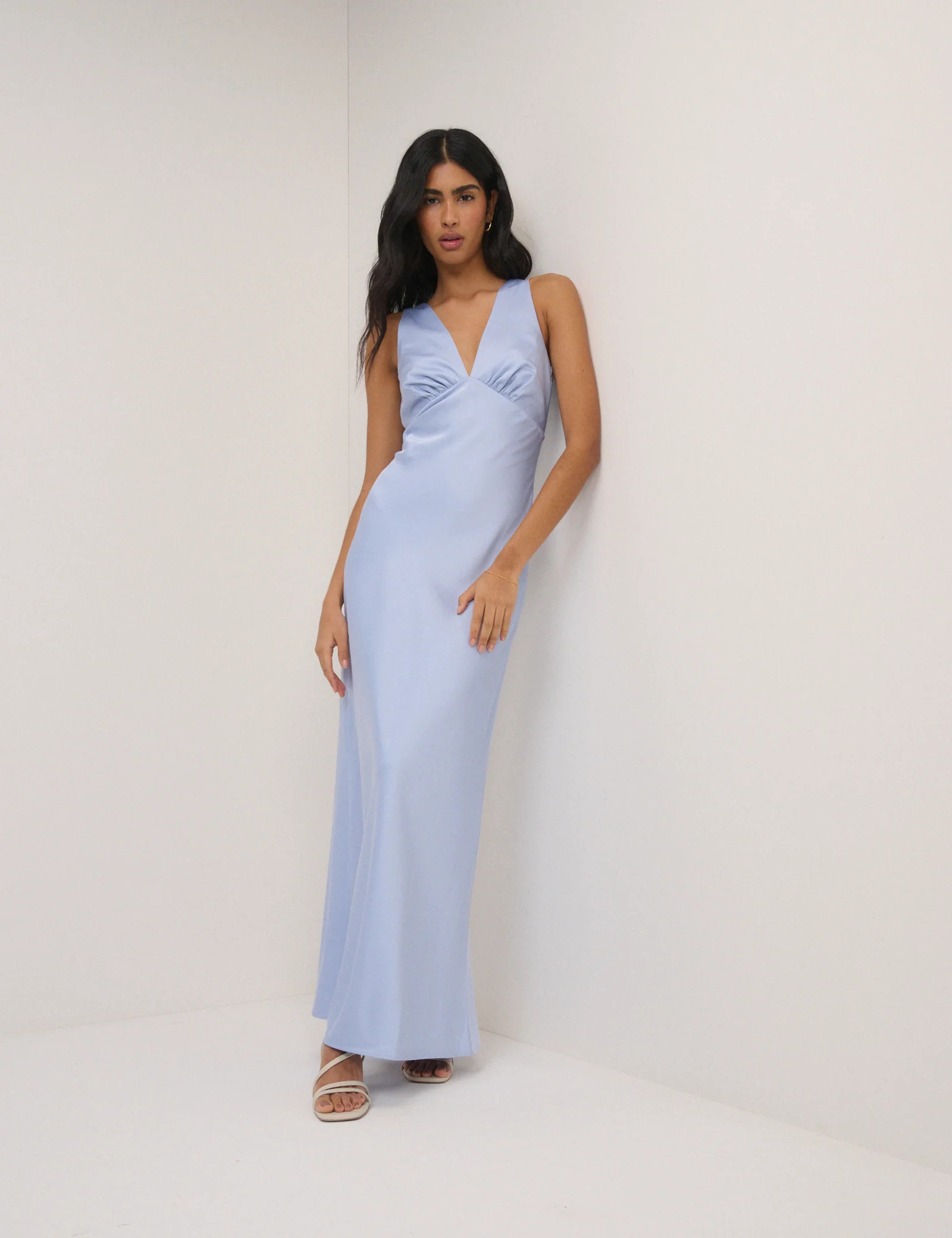 Soft Blue Satin Joey Maxi Dress | Nobody's Child