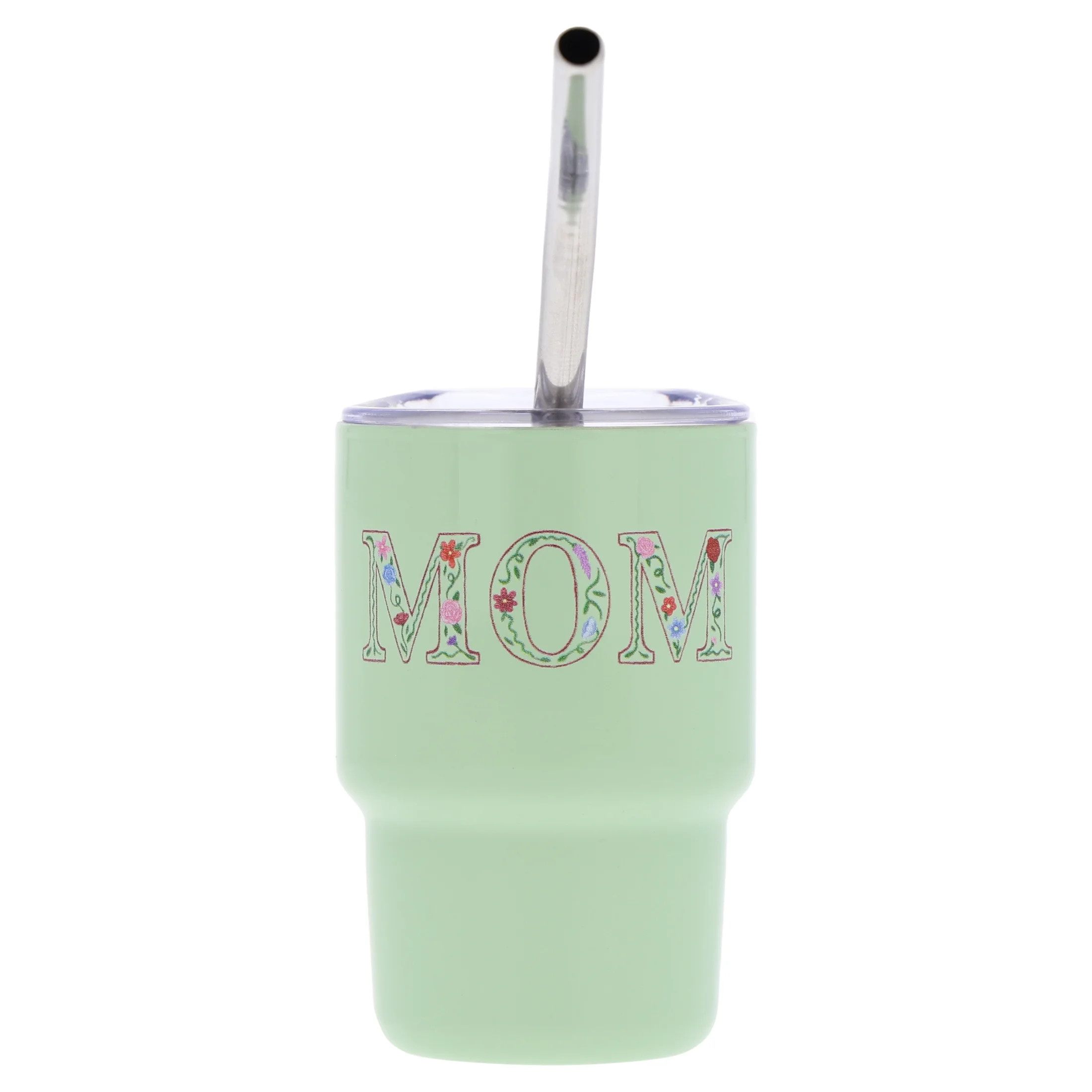 Mom Stainless Steel Mini Tumbler with Straw, Green, 3 oz, Mother's Day by Way To Celebrate | Walmart (US)