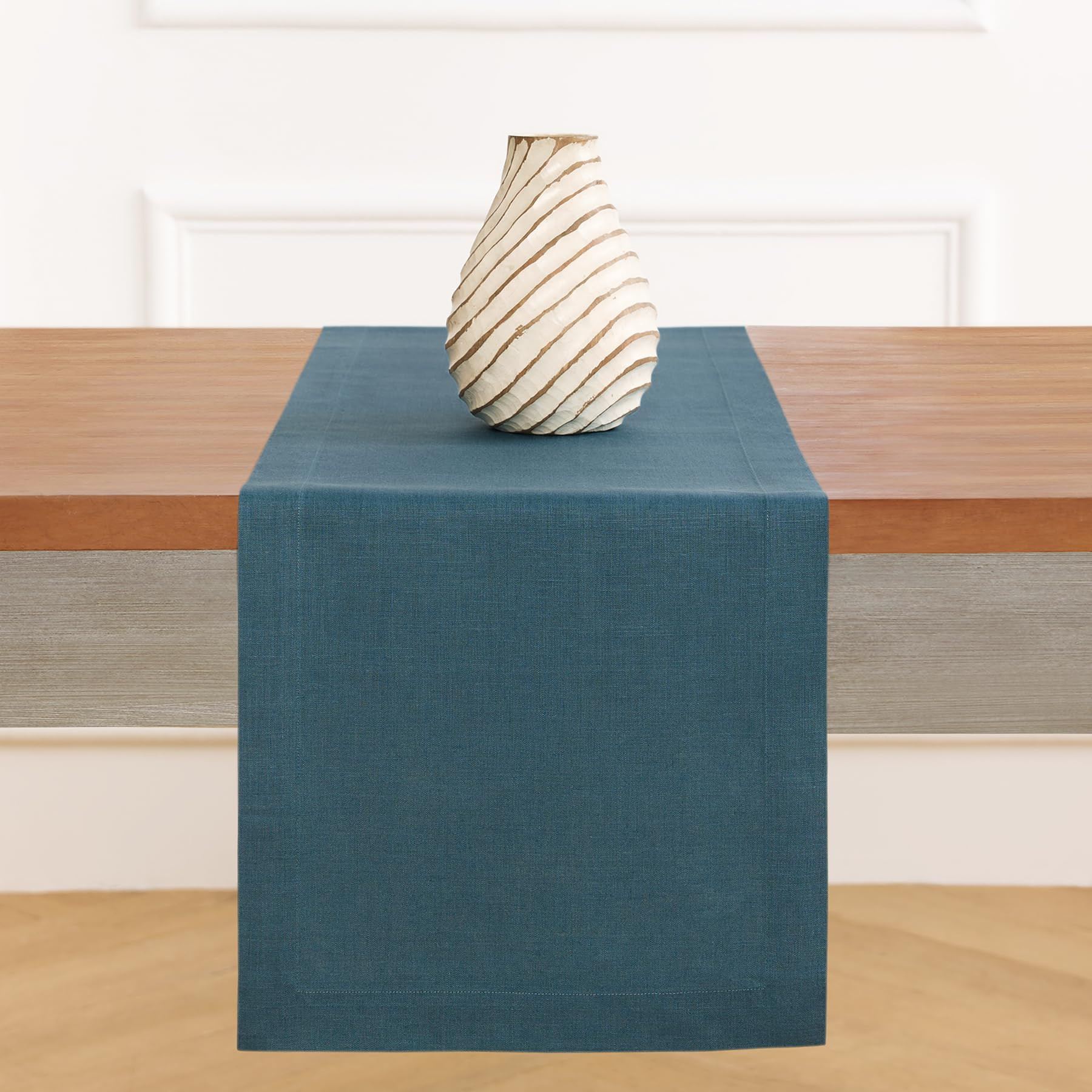 Solino Home Linen Table Runner 72 Inches Long - 100% Pure Linen Peacock Blue Table Runner 14 x 72... | Amazon (US)