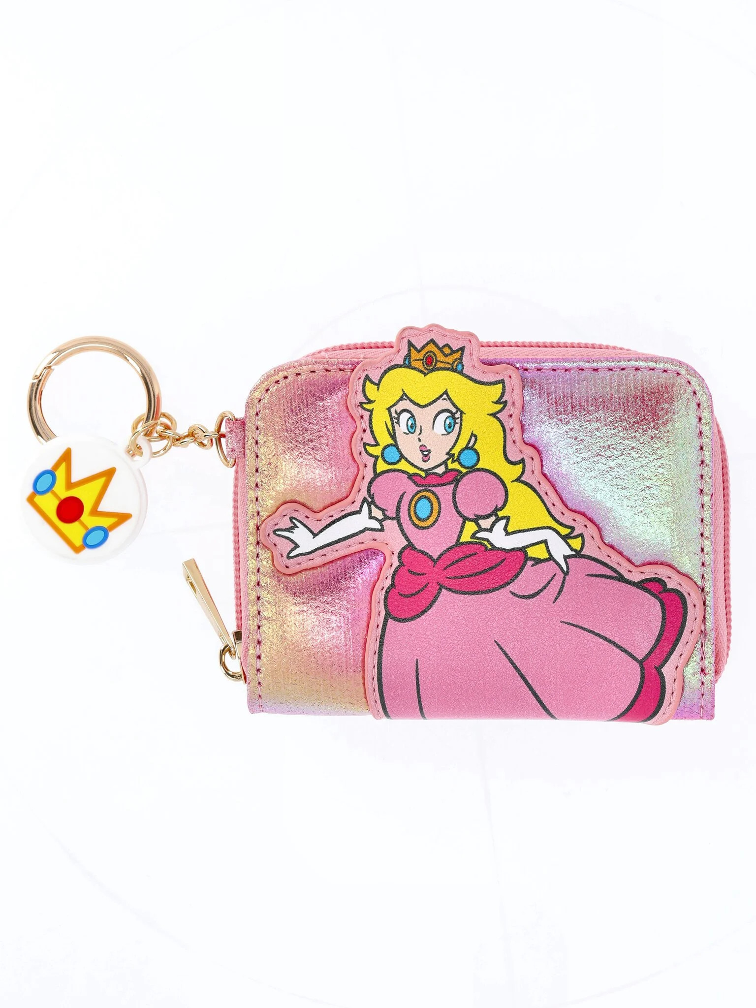 Nintendo Women's Princess Peach Wallet with Crown Charm Keychain, Pink Iridescent | Walmart (US)