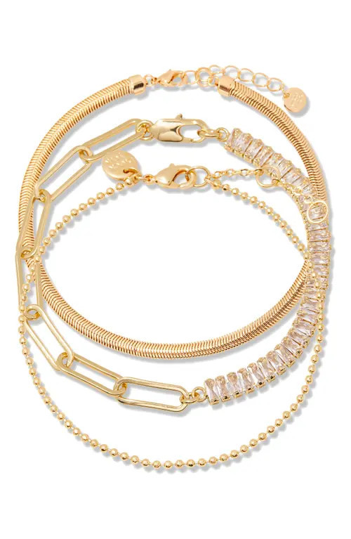 Brook and York Priya Birthstone Tennis Bracelet Set in Gold April at Nordstrom | Nordstrom