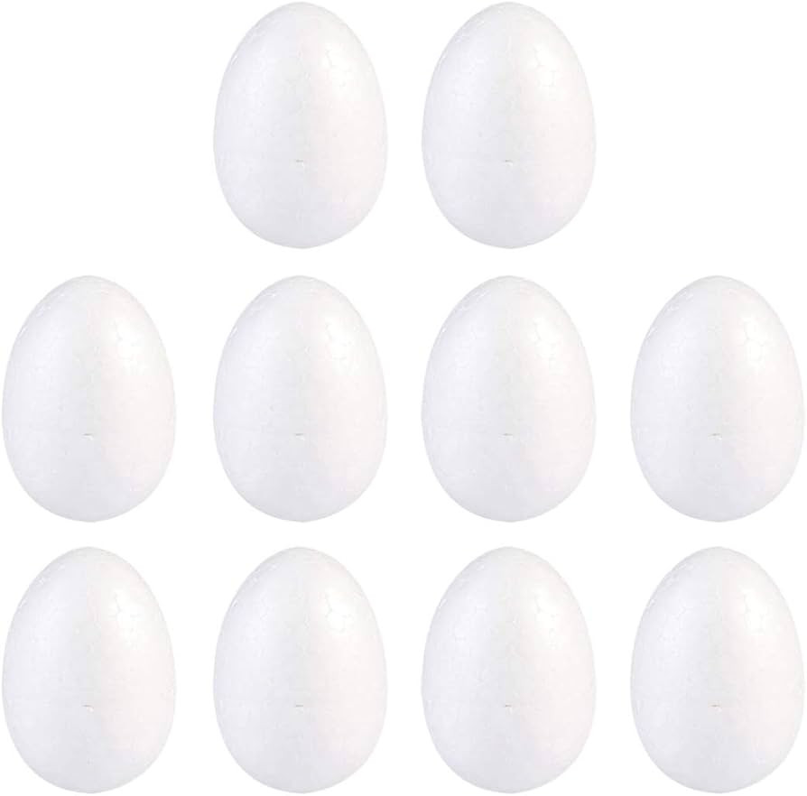 BESTOYARD 10Pcs Foam Eggs 3.14-Inch Polystyrene Egg Shapes Easter Egg Decorations Ornaments DIY C... | Amazon (US)