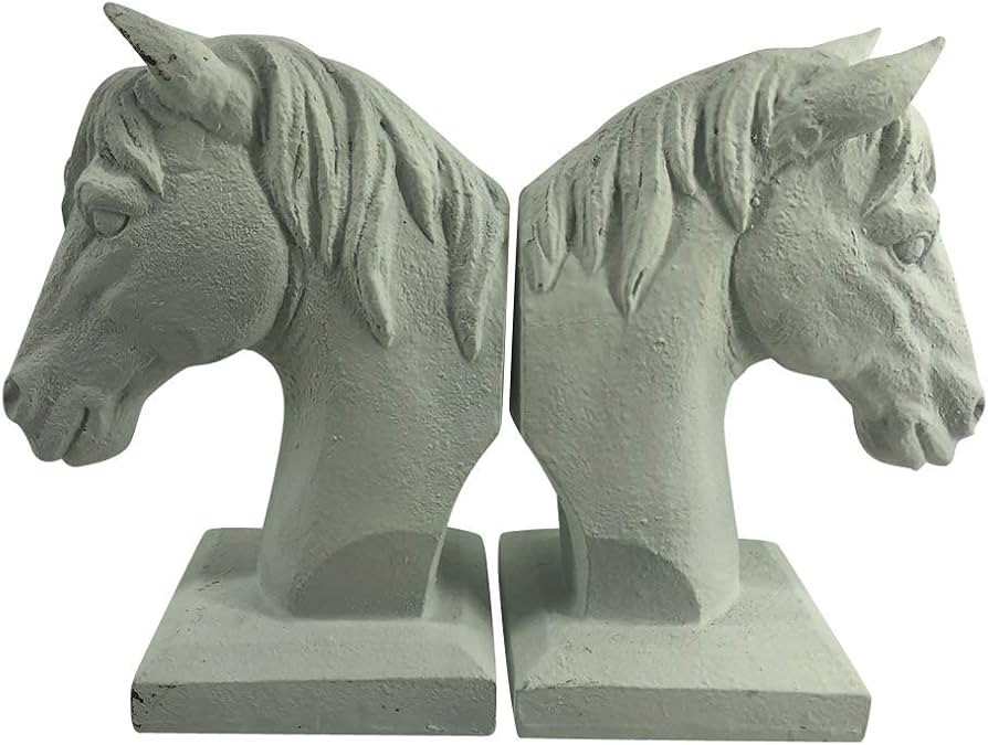 Comfy Hour Farmhouse Collection 5" x 7", Set of 2, Horse Head Art Bookends, 1 Pair, Antique Style... | Amazon (US)