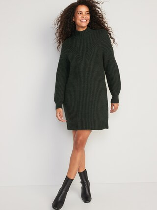 Long-Sleeve Mock-Neck Mini Sweater Shift Dress for Women | Old Navy (CA)