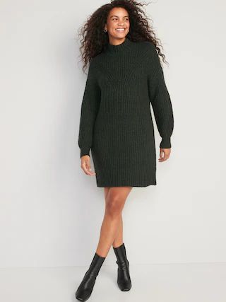 Long-Sleeve Mock-Neck Mini Sweater Shift Dress for Women | Old Navy (CA)