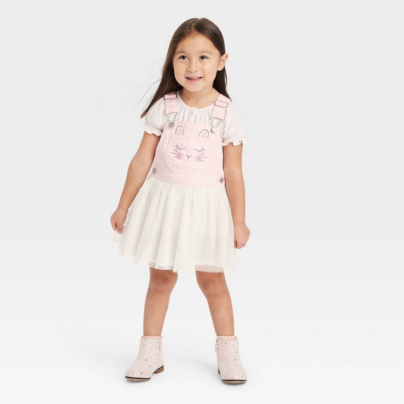 OshKosh B'gosh Toddler Girls' Bunny Sleeveless Tulle Skirtall - Light Pink | Target