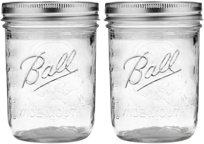 Ball Wide Mouth Pint Mason Jars with Lids & Bands | 16-oz | 2-Pack | Amazon (US)