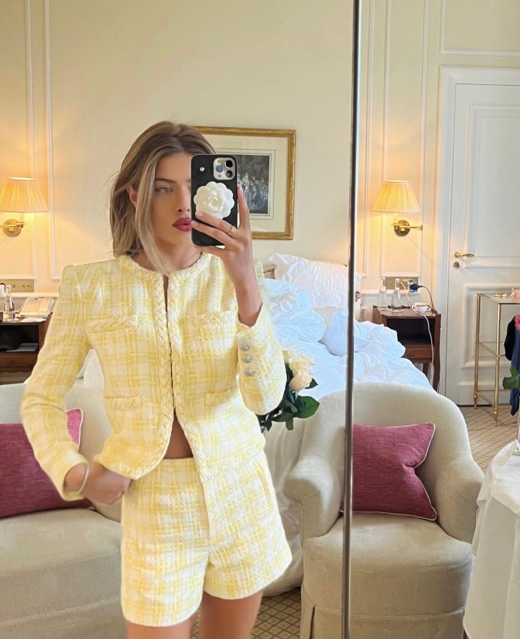 Yellow tweed set, tweed suit jacket, tweed shorts, yellow coord, smart summer outfit, summer coord, yellow fashion, summer style 

#LTKeurope #LTKstyletip #LTKSeasonal