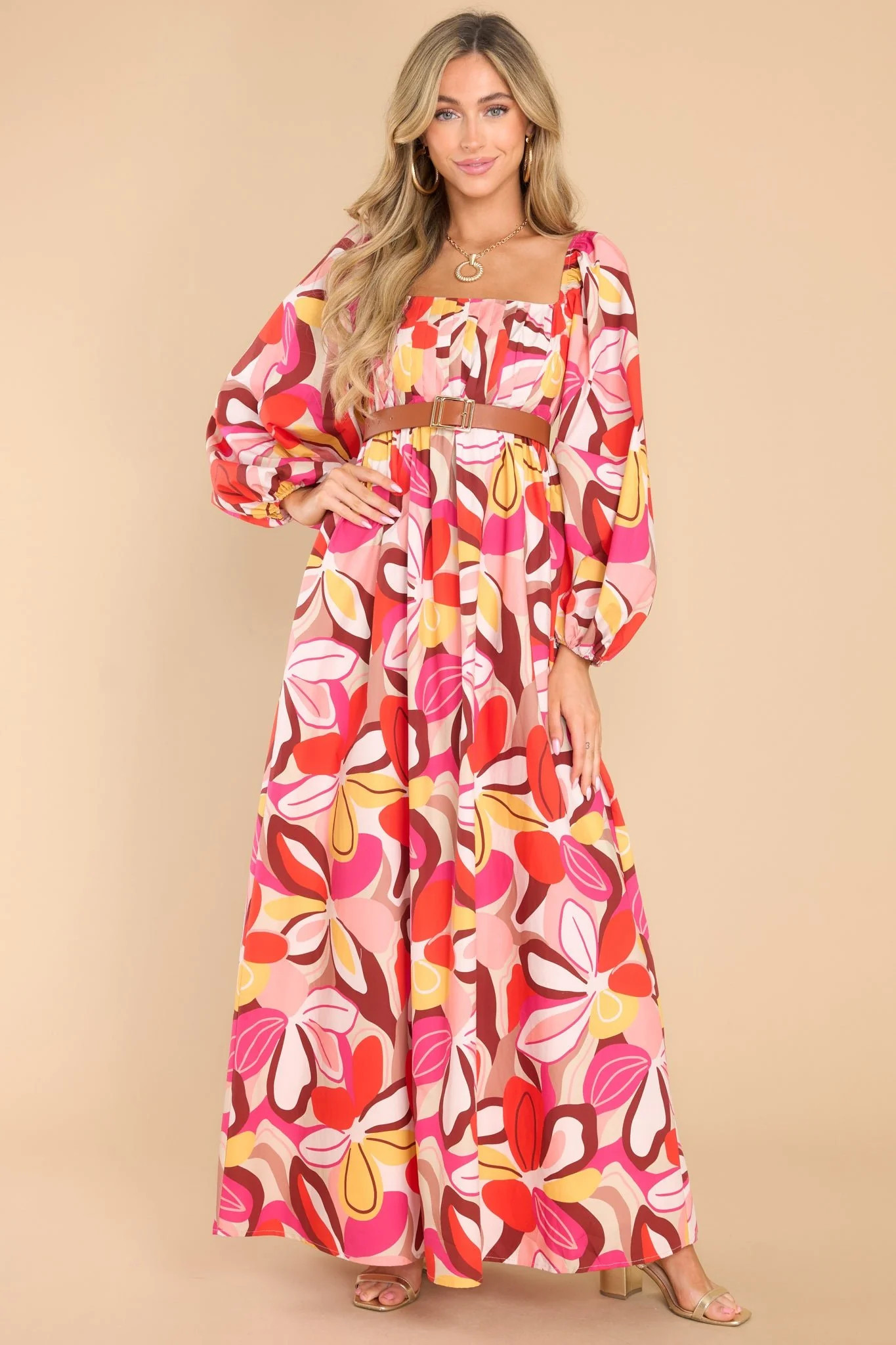 Always Captivating Pink Floral Maxi Dress | Red Dress