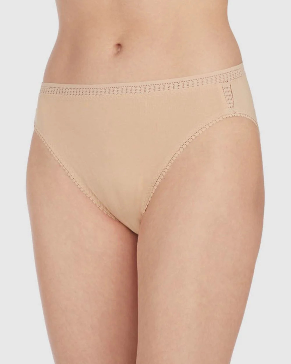 Cabana Cotton Hi Cut Brief Underwear - Champagne | On Gossamer