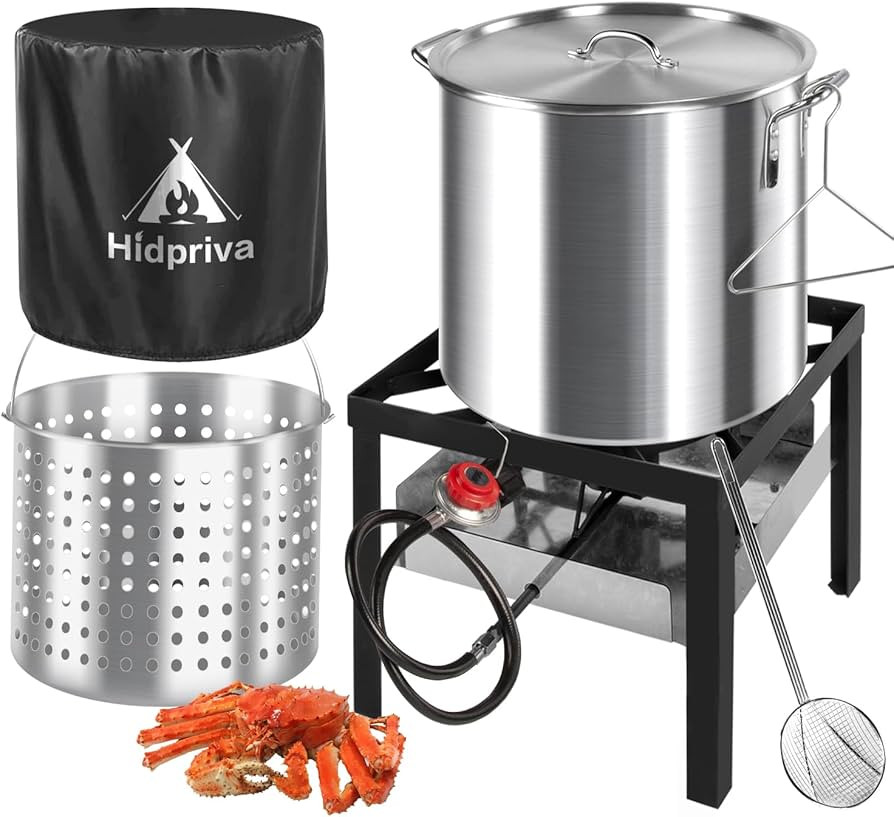 60QT Crawfish Boiler Kit, Waterproof Cover & 12-inch Skimmer, 110,000BTU Propane Burner Stove, 0-... | Amazon (US)