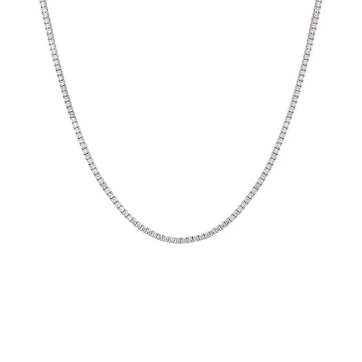 Lab Grown Diamond Four Prong Tennis Necklace 14K | Adina Eden