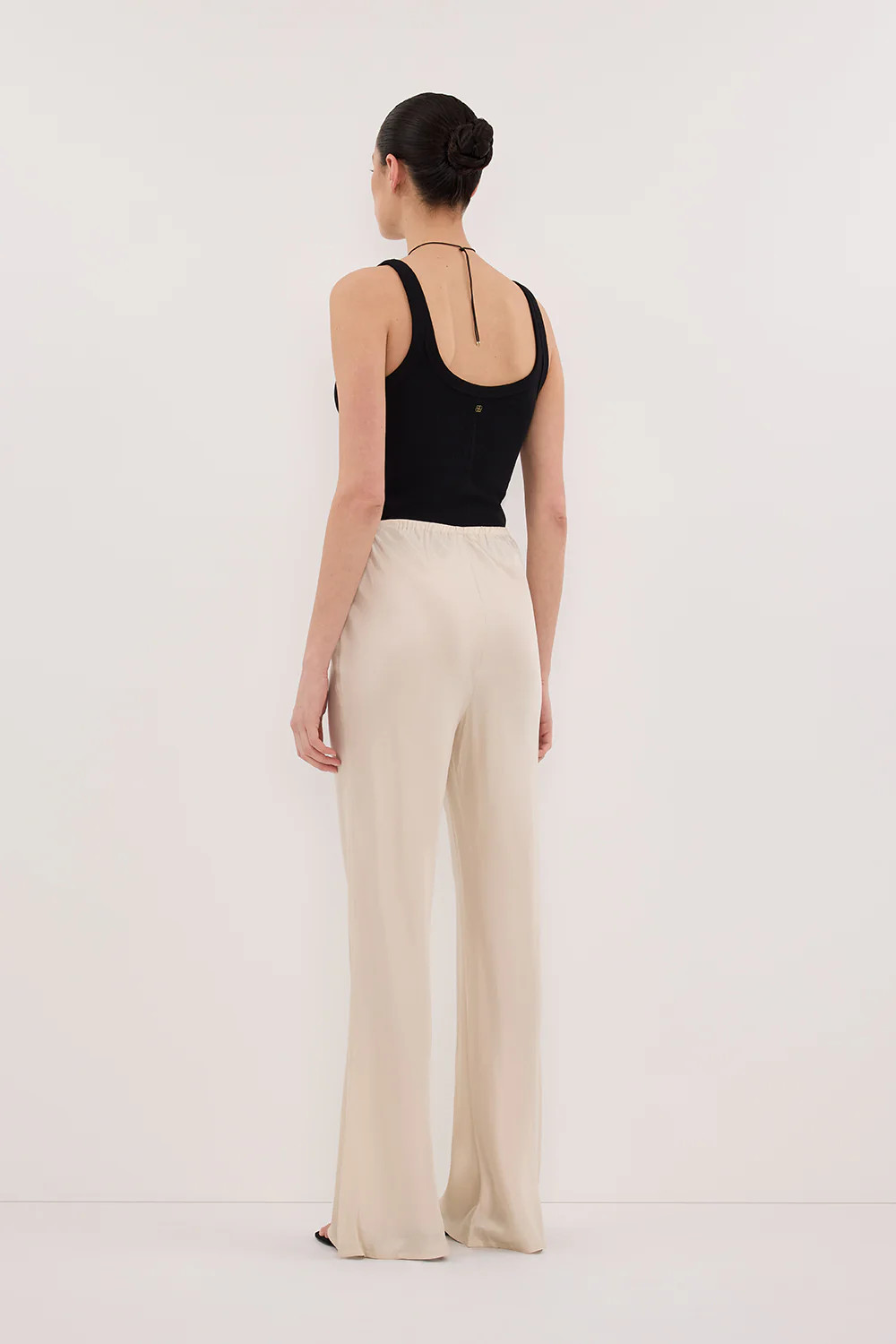 KYRA SANDSTONE SILK BIAS PANTS | DISSH