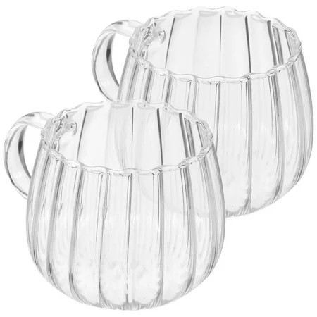 Qiysamall 2 Pcs Glass Pumpkin Cups Glasses Vintage Decor Office Clear Cocktail Mug | Walmart (US)