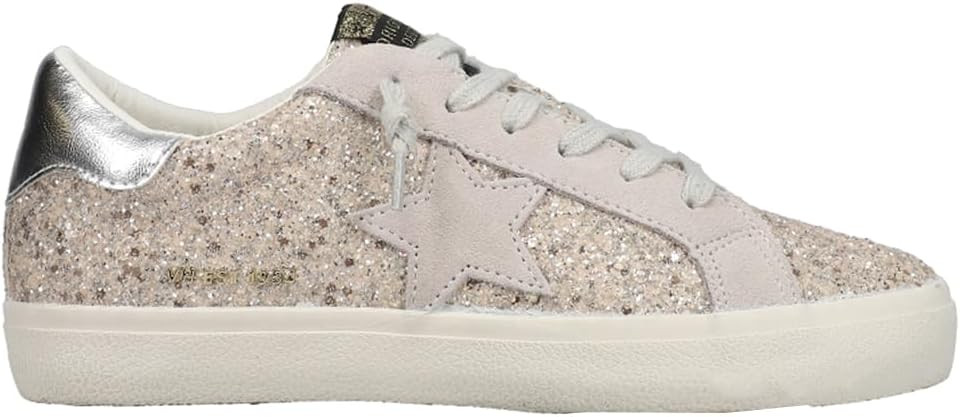 VINTAGE HAVANA Womens Palmer 1 Metallic Glitter Lace Up Sneakers Shoes Casual - Silver | Amazon (US)