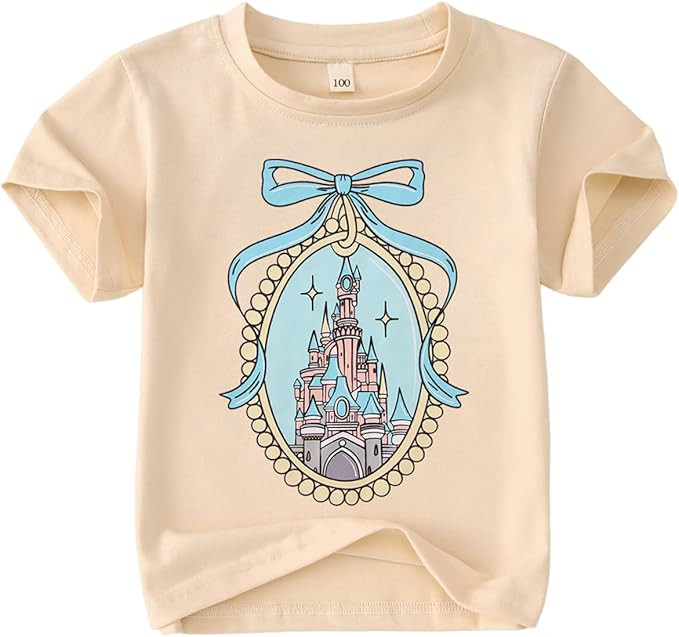 Magic Kingdom Castle Shirt for Toddler Girls Coquette Bow Graphic Cute T-Shirt Kids Holiday Vacat... | Amazon (US)