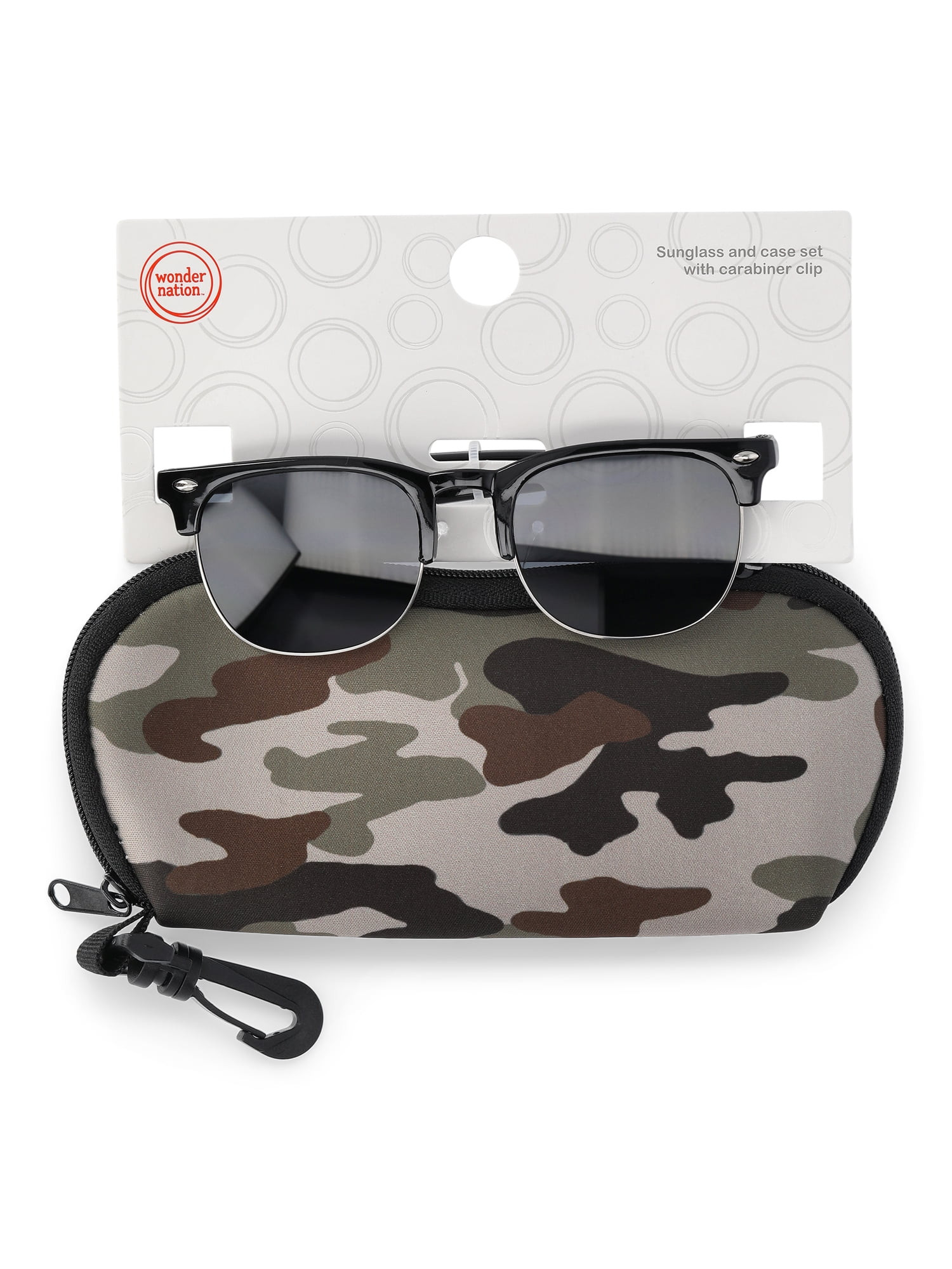 Wonder Nation Boys Sunglasses with Camo Print Neoprene Carrying Case, 2-Piece | Walmart (US)