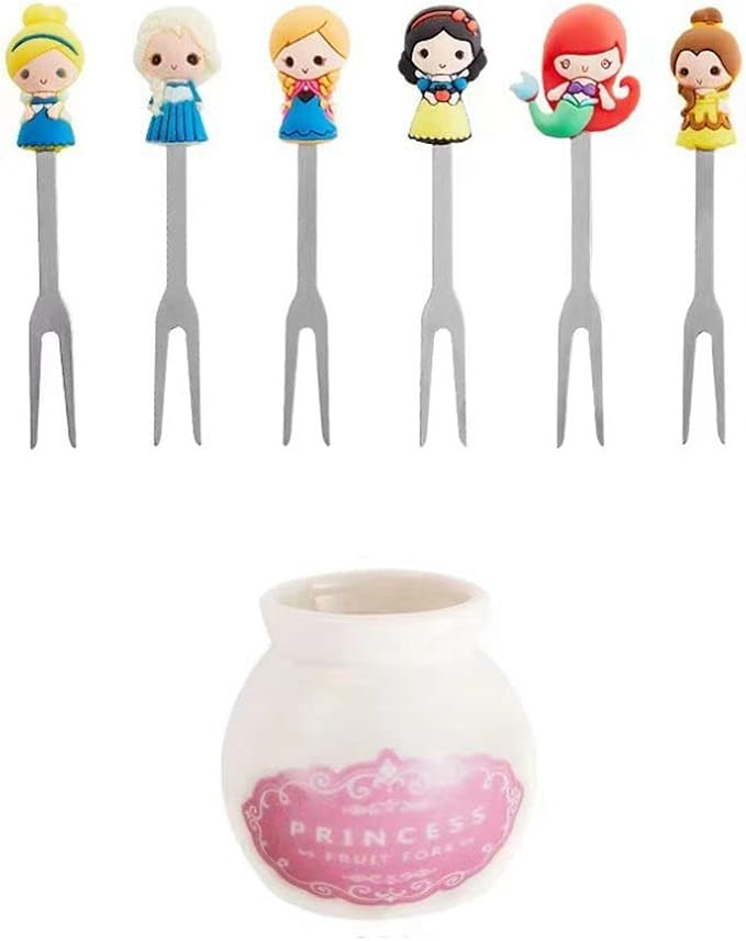 6pcs/Set Princess Dessert Food Pick Cartoon Flatware Party Decoration Fruit Forks Tasting Fork wi... | Amazon (US)