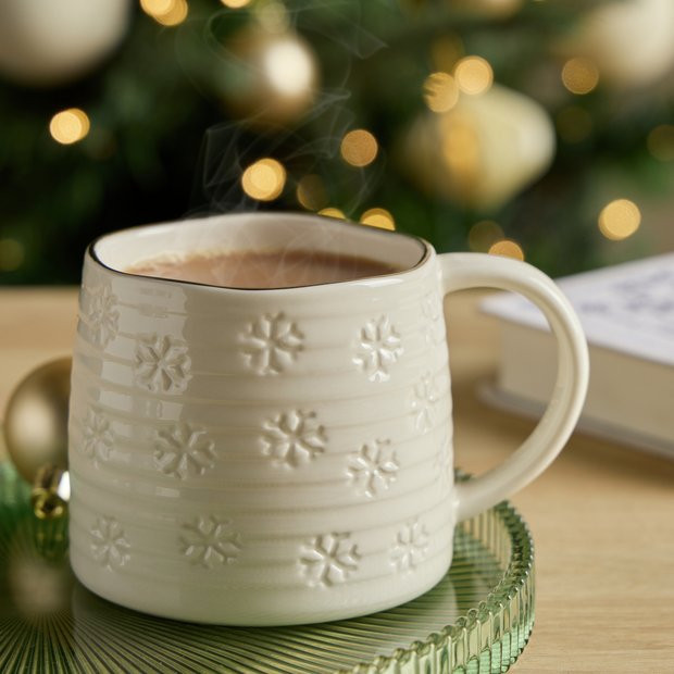 Buy Argos Home Snowflake Mug - Beige | Cups and mugs | Argos | argos.co.uk