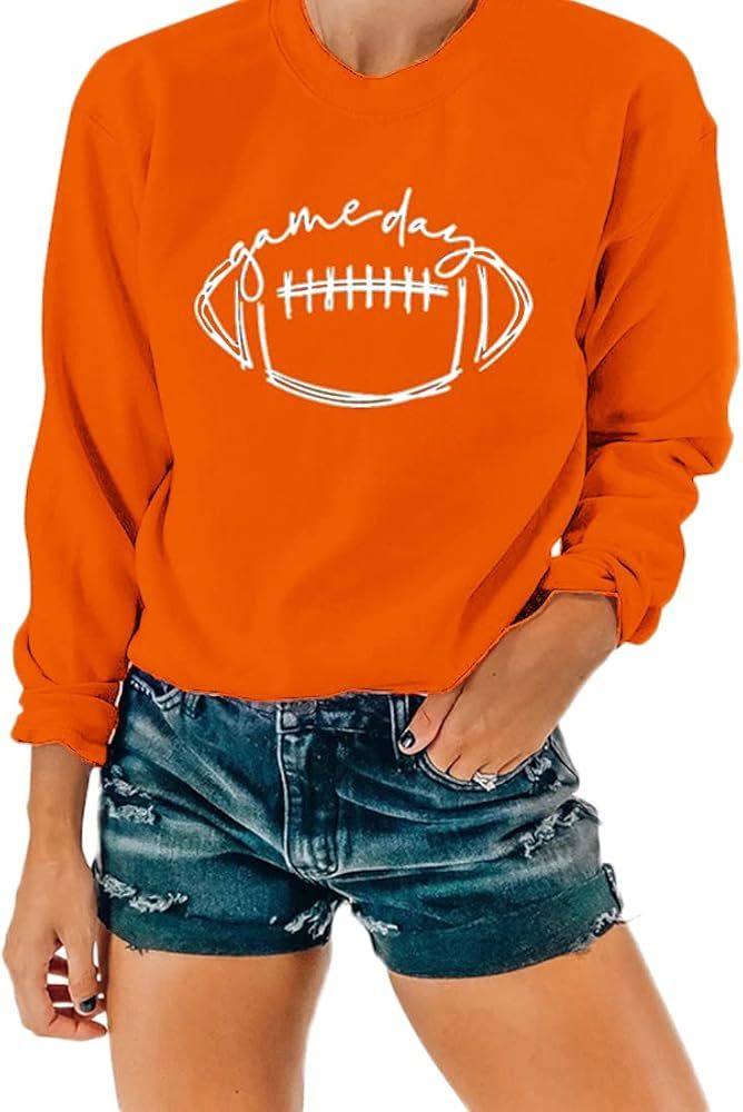 Women Crewneck Long Sleeve Football Game Day Sweatshirts | Amazon (US)