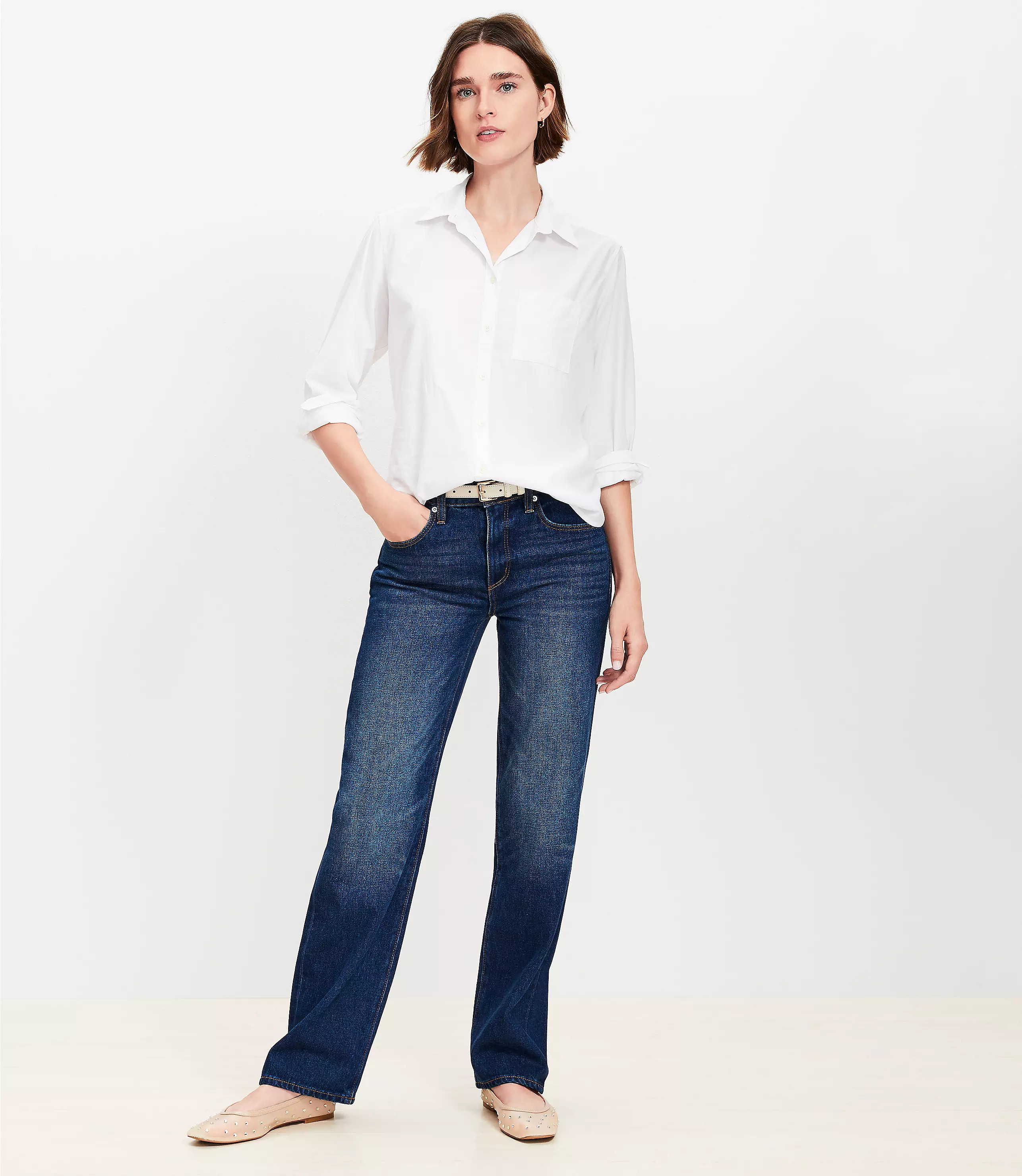Slouchy Boyfriend Jeans in Vintage Dark Wash | LOFT