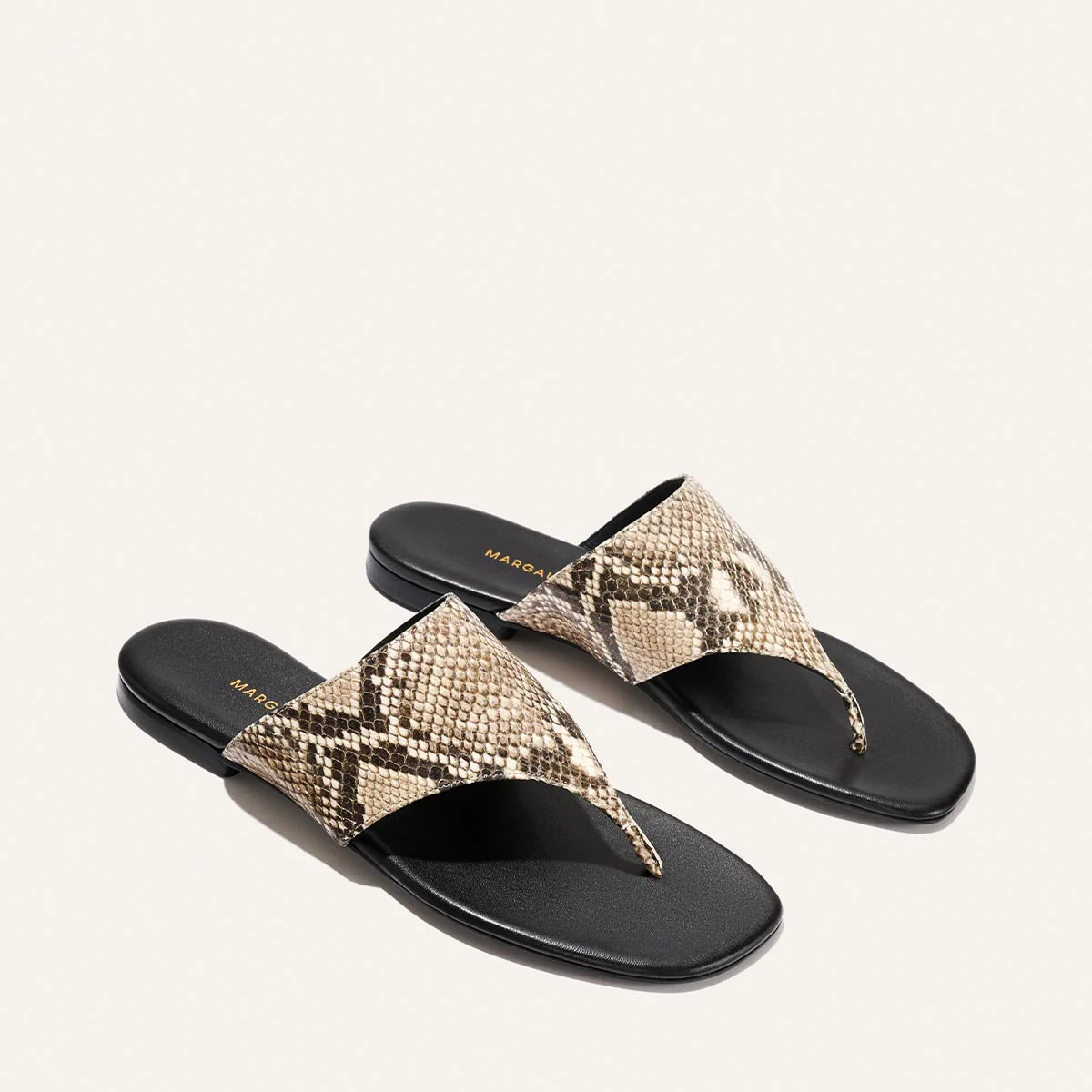 Margaux Deia Sandal Natural Python Embossed | Margaux