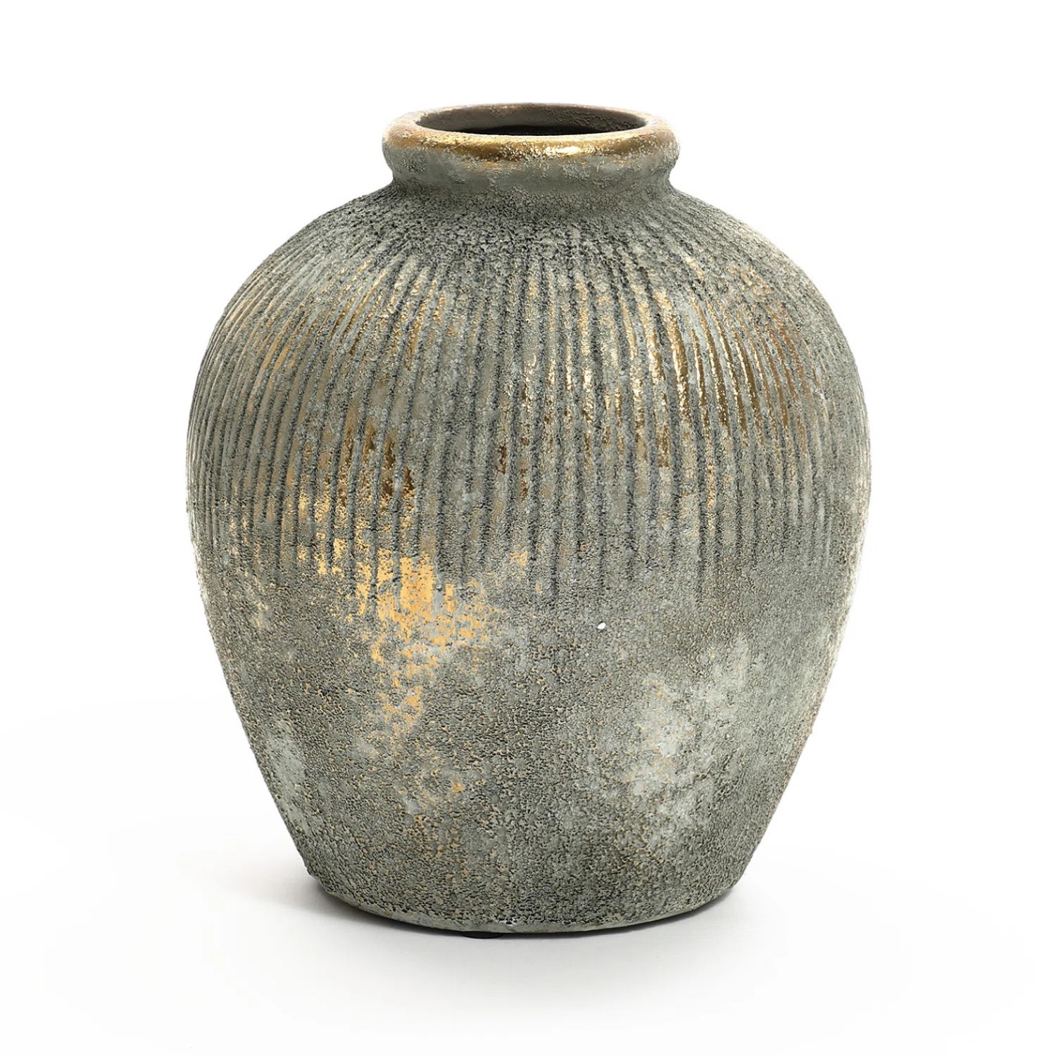Rustic Gold and Brown Terracotta 8.7-Inch Tall Bud Vase | Wayfair North America