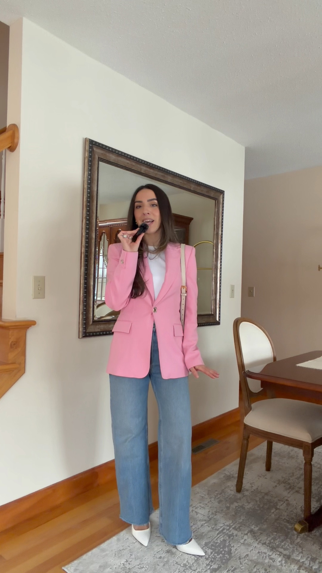 SIZING:
Blazer | XS
T-Shirt | Small
Jeans | 26 Petite 
Heels | TTS 

#LTKstorytime #LTKgrwm #LTKootd