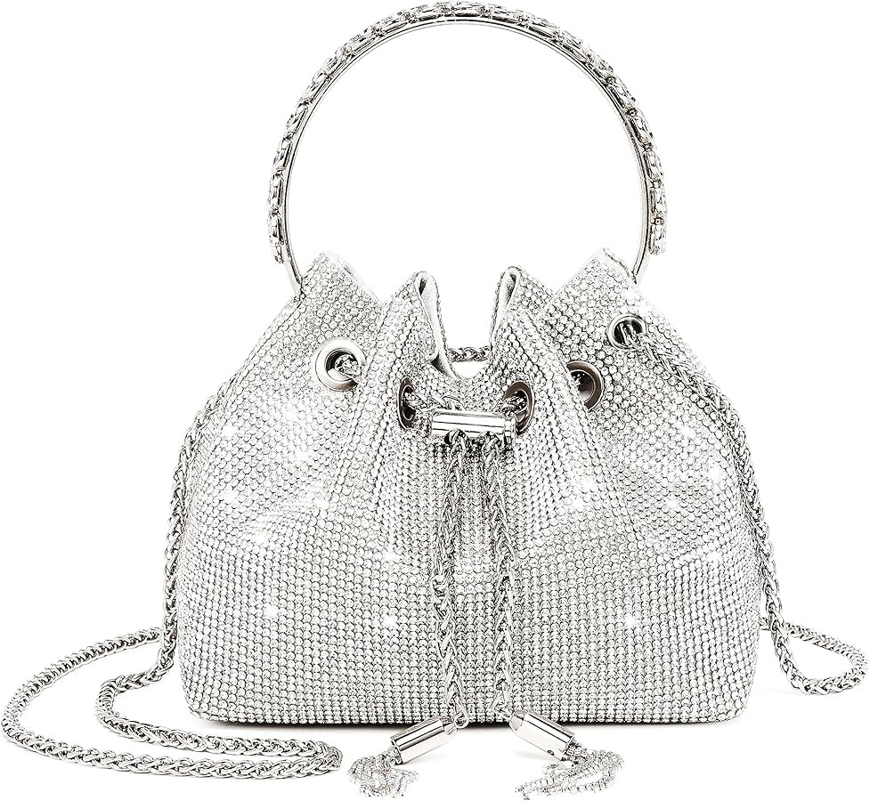 Rhinestone Purses for Women Bling Rhinestone Bag Shiny Silver Purse Evening Bag Sparkly Clutch Pu... | Amazon (CA)