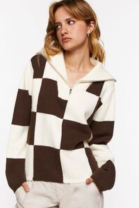 Colorblock Checkered Half-Zip Sweater | Forever 21 (US)