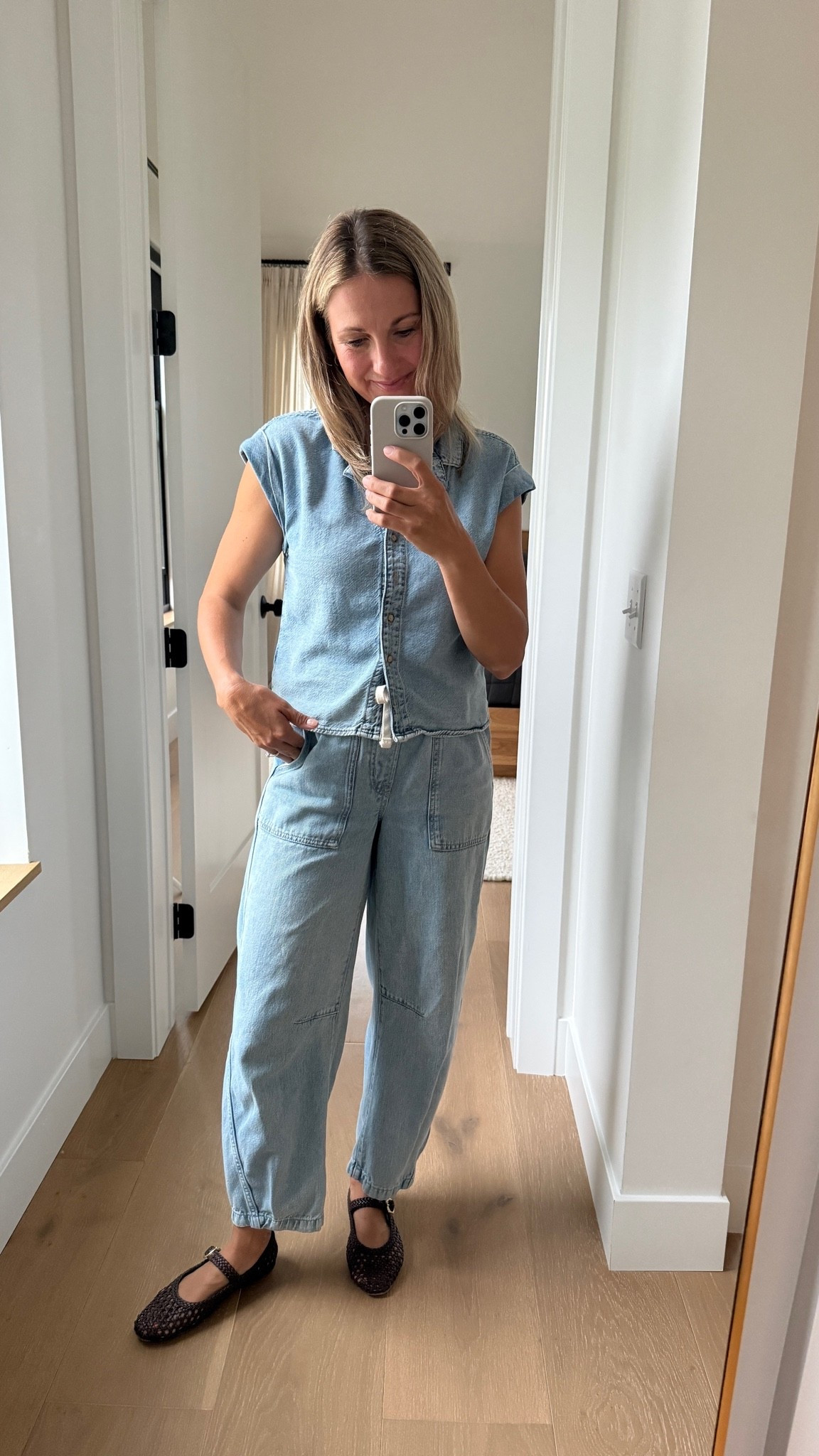 When in doubt denim on denim- these ballet slippers are on sale!

#LTKOver40 #LTKootd