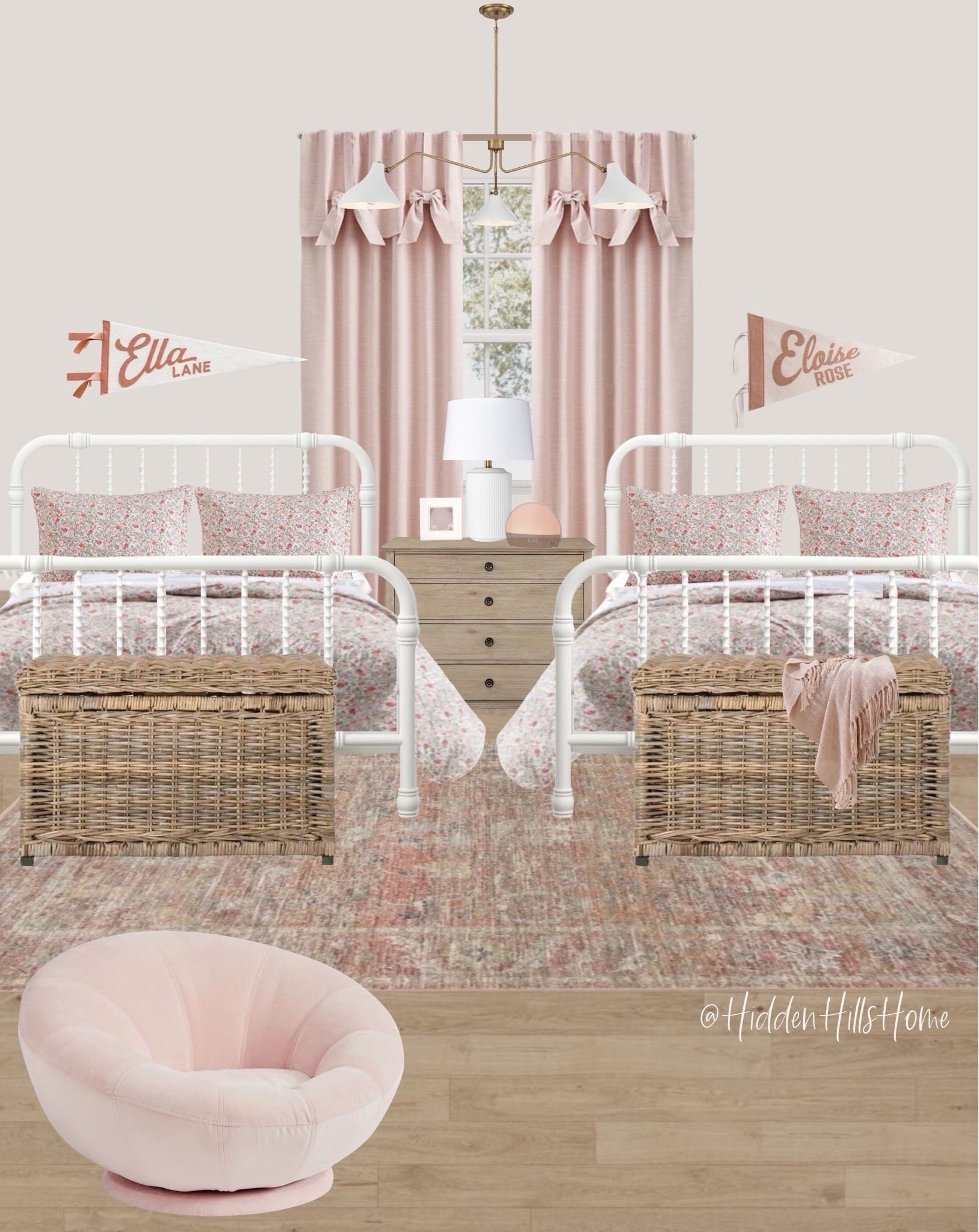 Shared girls bedroom mood board, sisters bedroom design, pink modern transitional girls bedroom mood board #sisters


#LTKKids #LTKHome #LTKSaleAlert