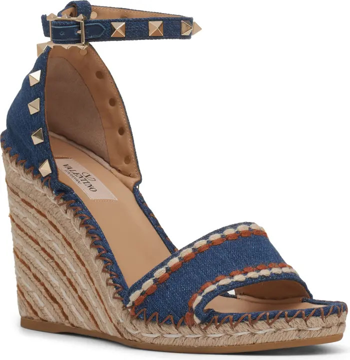 Valentino Garavani Rockstud Espadrille Wedge Sandal (Women) | Nordstrom | Nordstrom