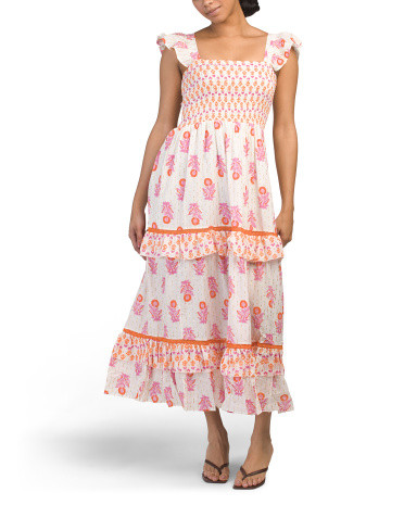 Alma Flutter Sleeve Smocked Top Dress | Casual Dresses  | Marshalls | Marshalls